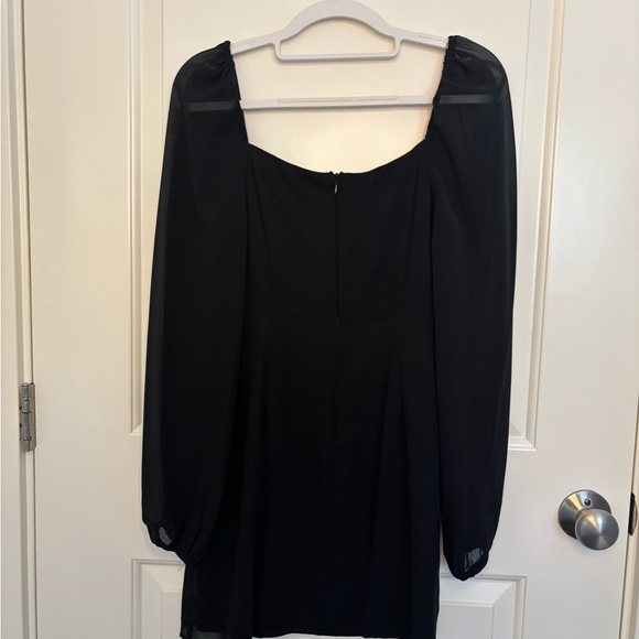 Lulus Black Mesh Long Sleeve Mini Dress - Picture 4 of 4